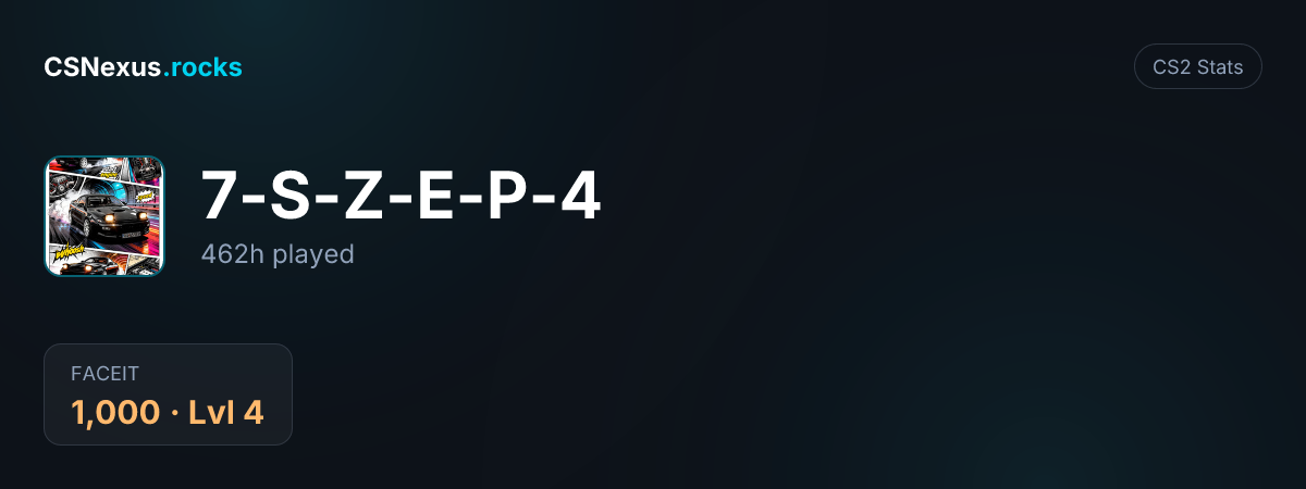 CS2 stats card for 7-S-Z-E-P-4