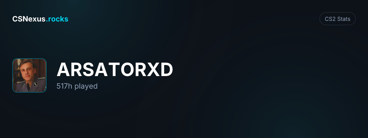 CS2 stats card for ARSATORXD