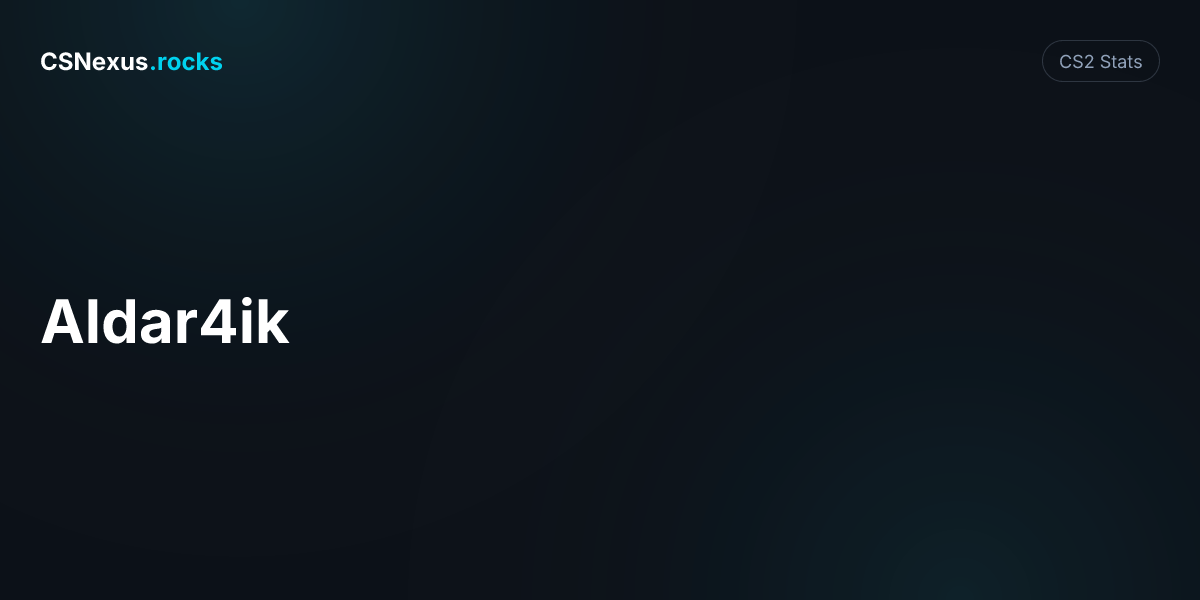 CS2 stats for Aldar4ik)