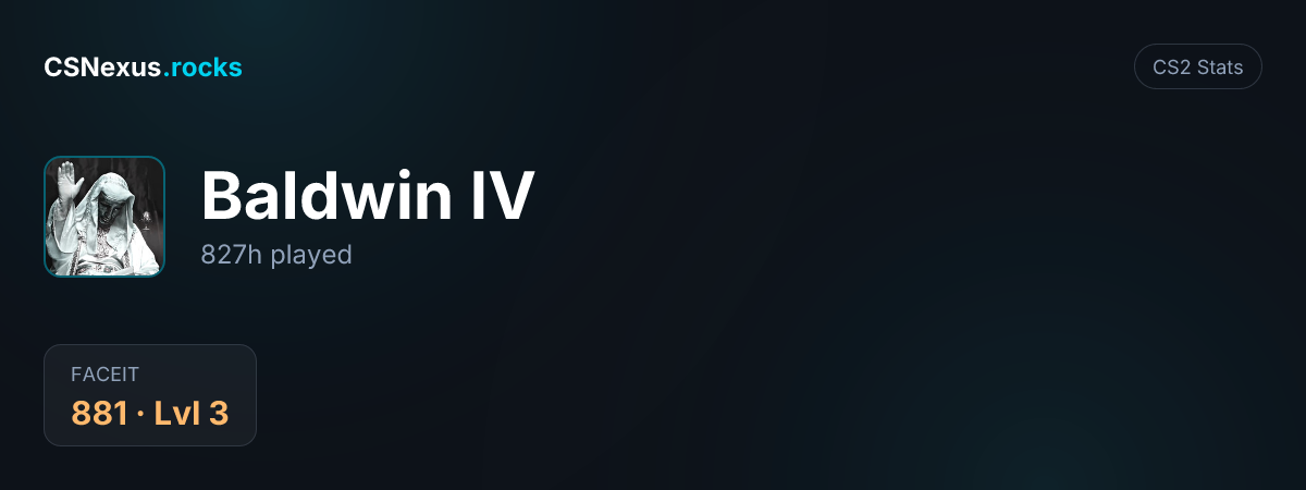 CS2 stats card for Baldwin IV