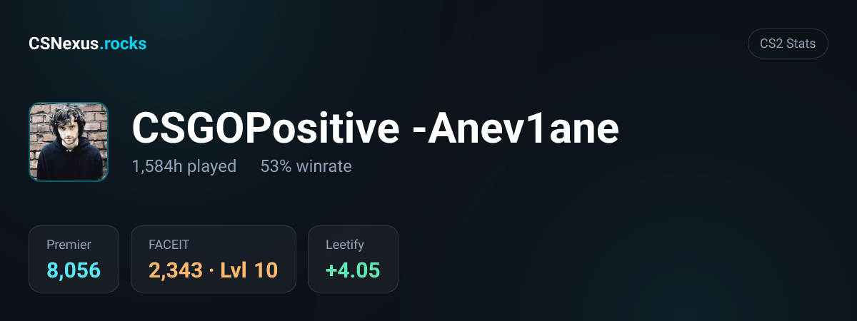 CS2 stats for CSGOPositive -Anev1ane