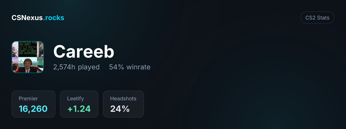CS2 stats card for Careeb