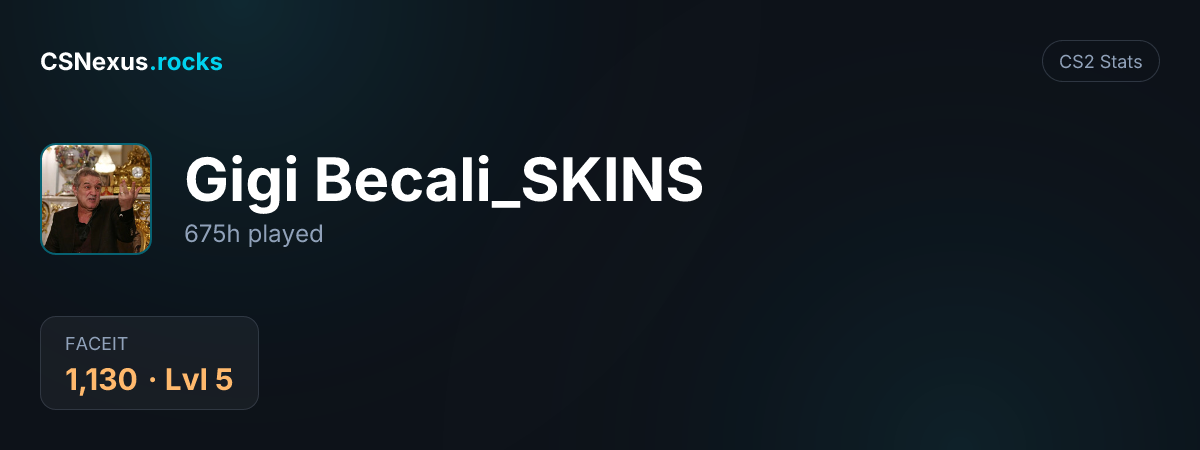 CS2 stats card for Gigi Becali_SKINS