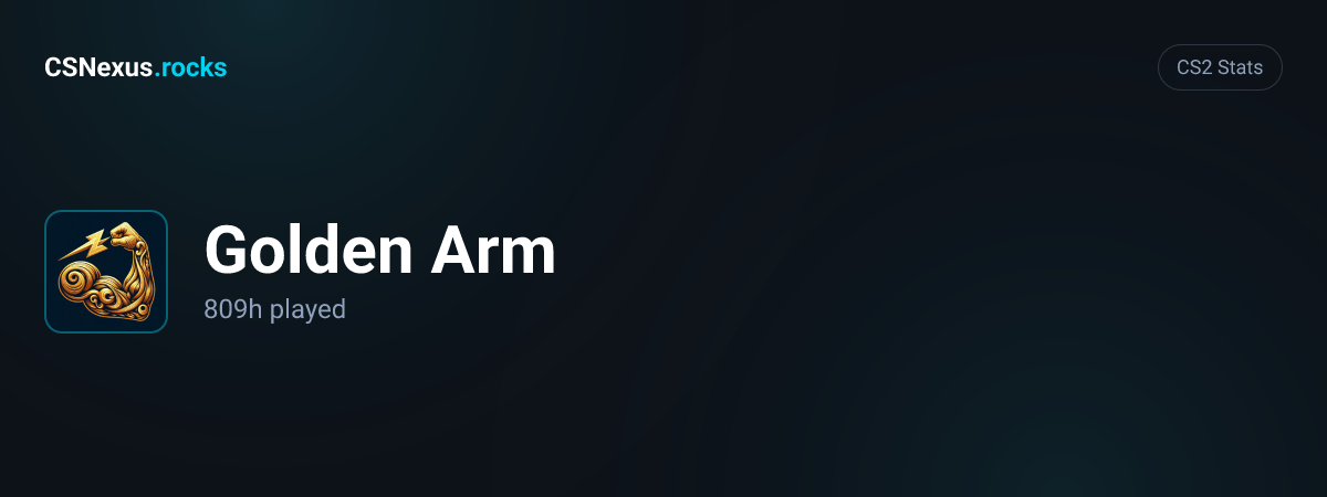 CS2 stats card for Golden Arm