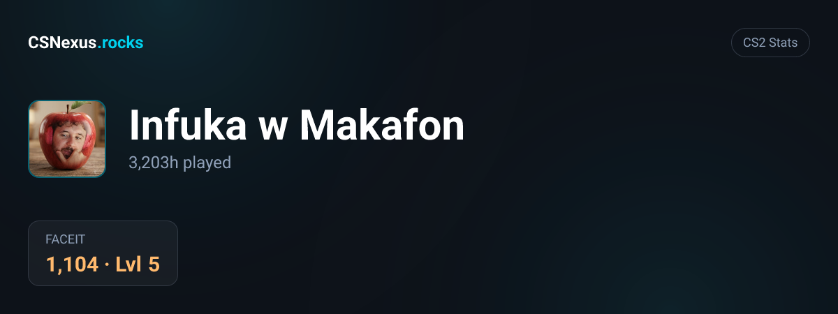 CS2 stats card for Infuka w Makafon