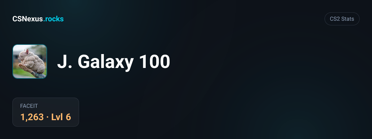 CS2 stats card for J. Galaxy 100