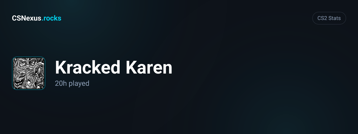 CS2 stats card for Kracked Karen