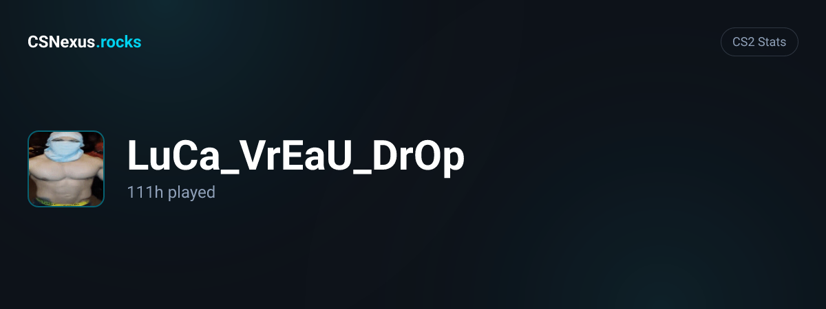 CS2 stats card for LuCa_VrEaU_DrOp