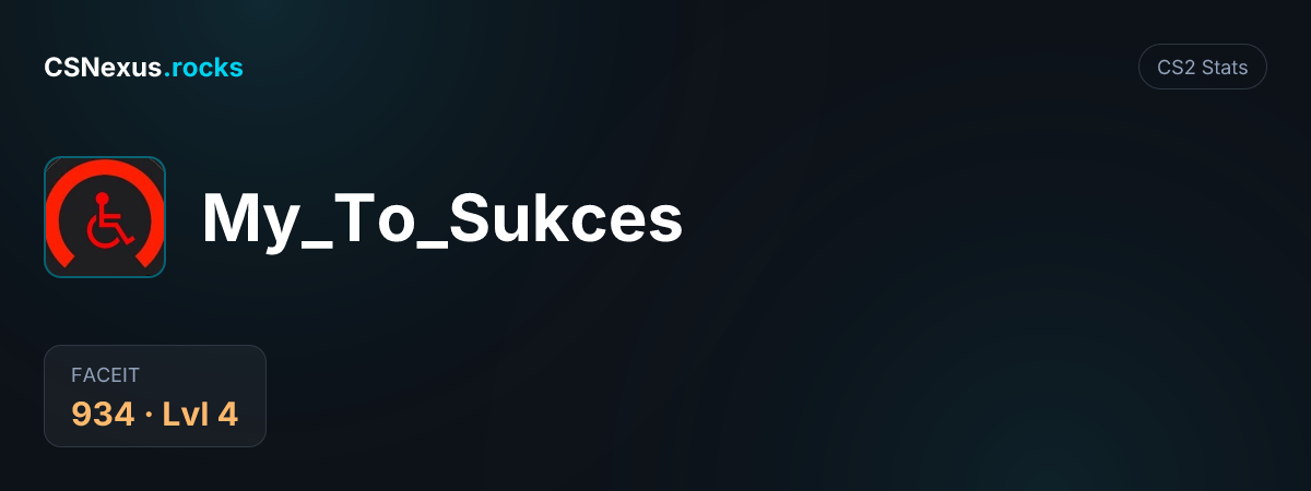 CS2 stats card for My_To_Sukces