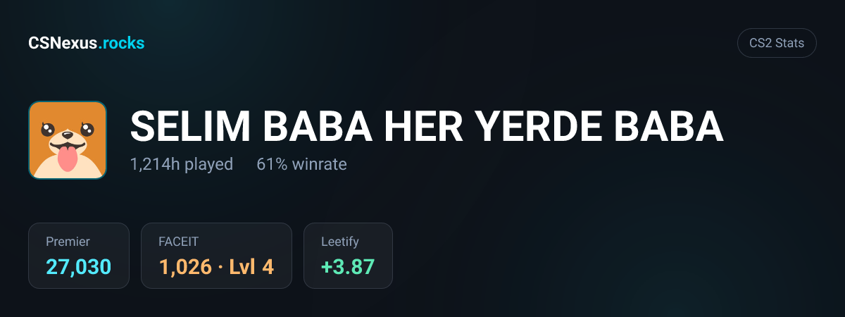 CS2 stats for SELIM BABA HER YERDE BABA