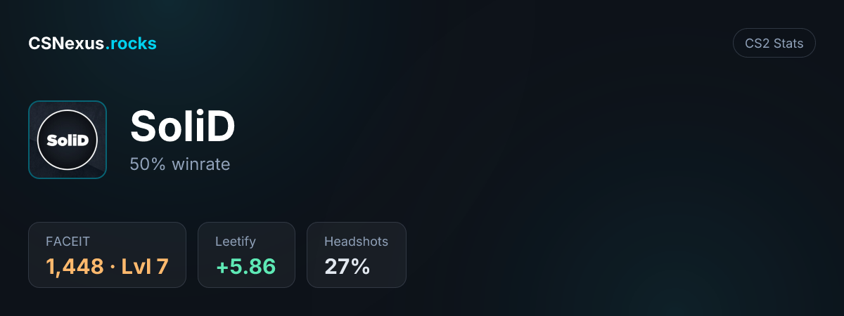 CS2 stats card for SoliD