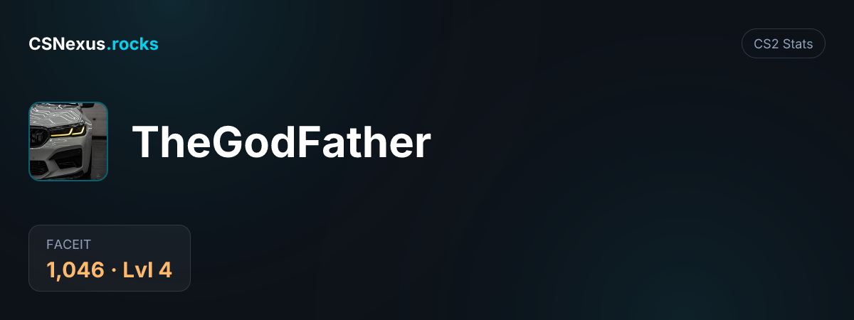 CS2 stats card for TheGodFather