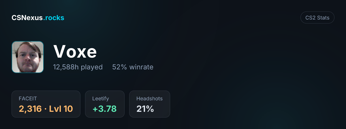 CS2 stats card for Voxe