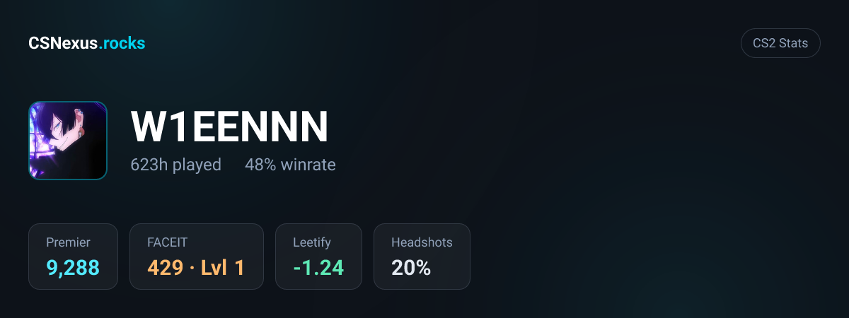 CS2 stats for W1EENNN