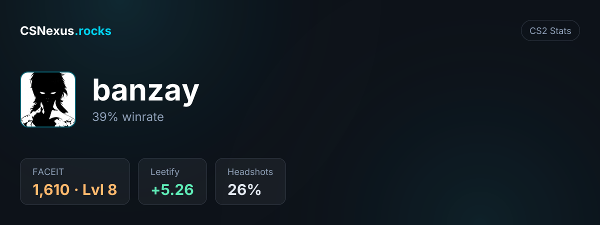 CS2 stats card for banzay