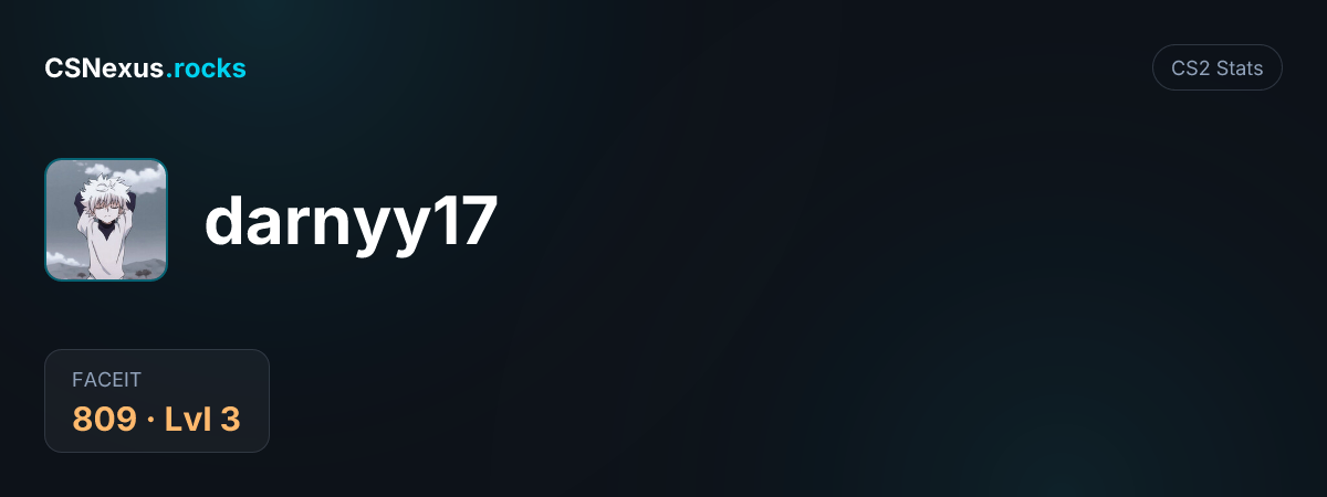 CS2 stats card for darnyy17