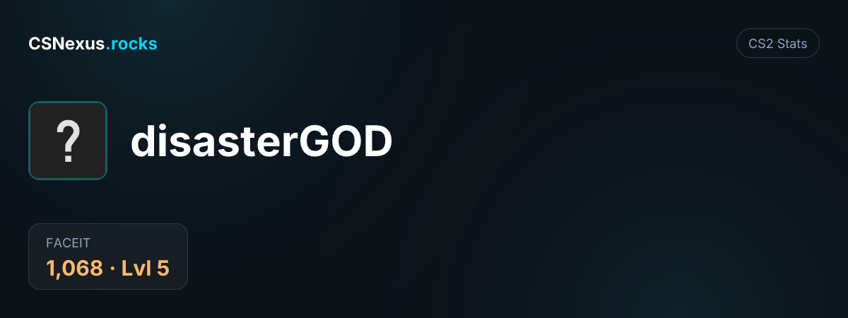 CS2 stats card for disasterGOD