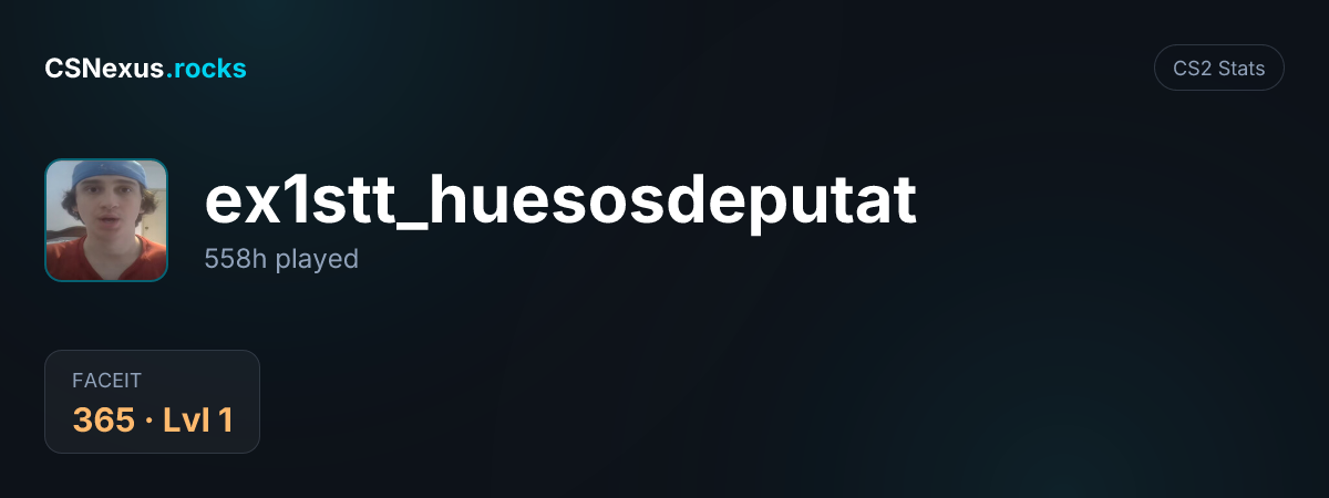 CS2 stats card for ex1stt_huesosdeputat