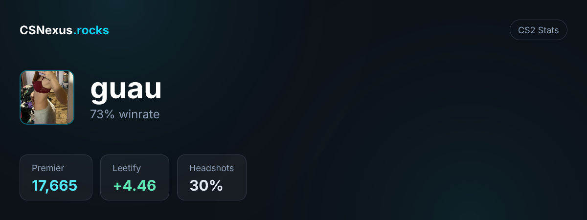 CS2 stats card for guau