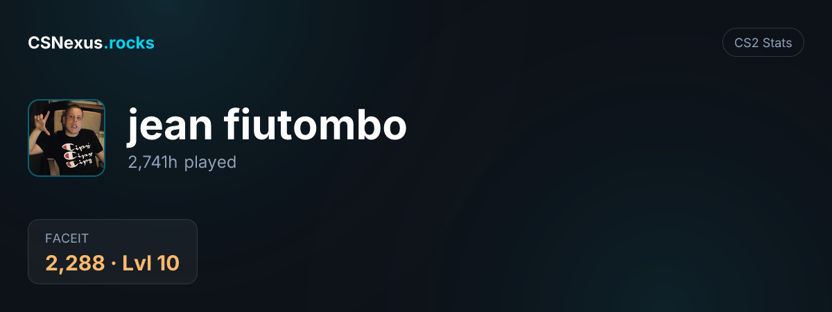 CS2 stats card for jean fiutombo