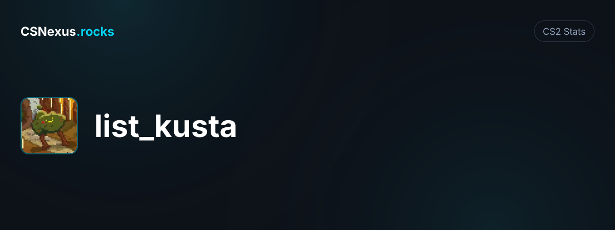 CS2 stats card for list_kusta