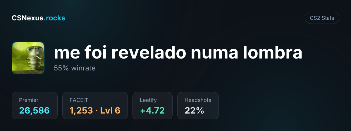 CS2 stats card for me foi revelado numa lombra