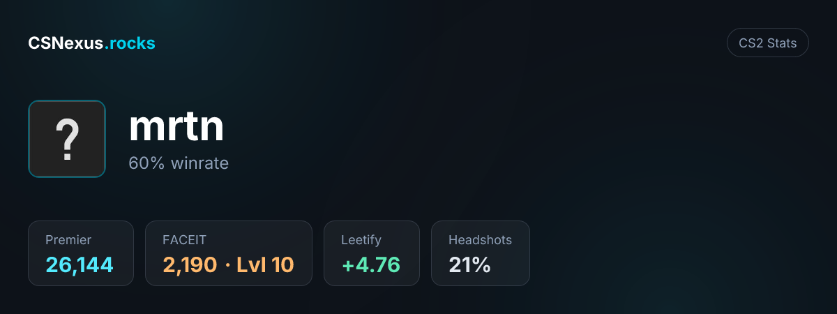 CS2 stats for mrtn