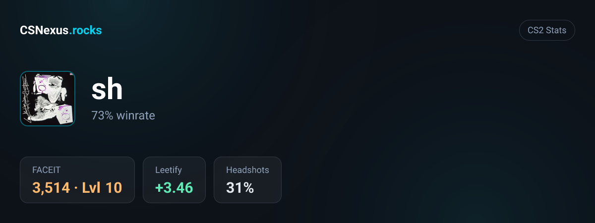CS2 stats card for sh