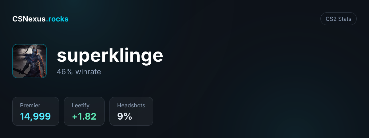 CS2 stats card for superklinge