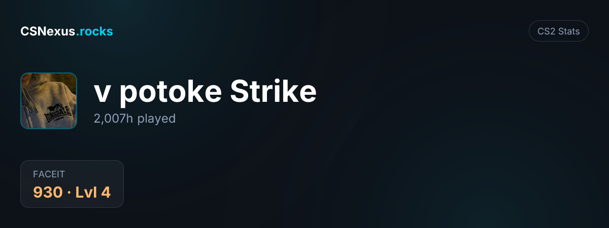 CS2 stats card for v potoke Strike