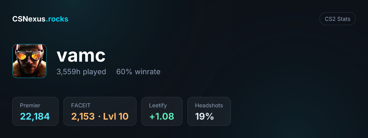 CS2 stats card for vamc
