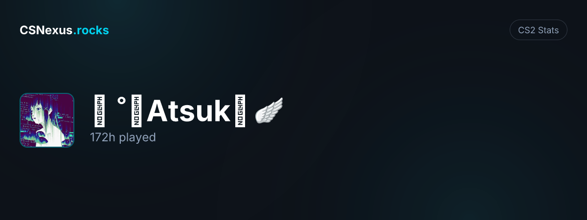 CS2 stats card for ₊ ˚⊹Atsukа🪽