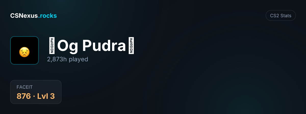 CS2 stats card for ⇒Og Pudra⇐