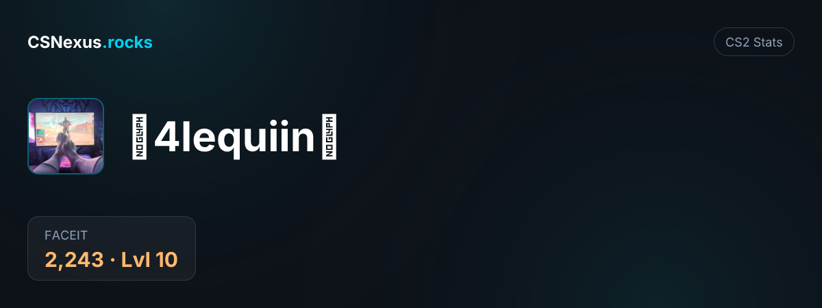 CS2 stats card for ✯4lequiin✯