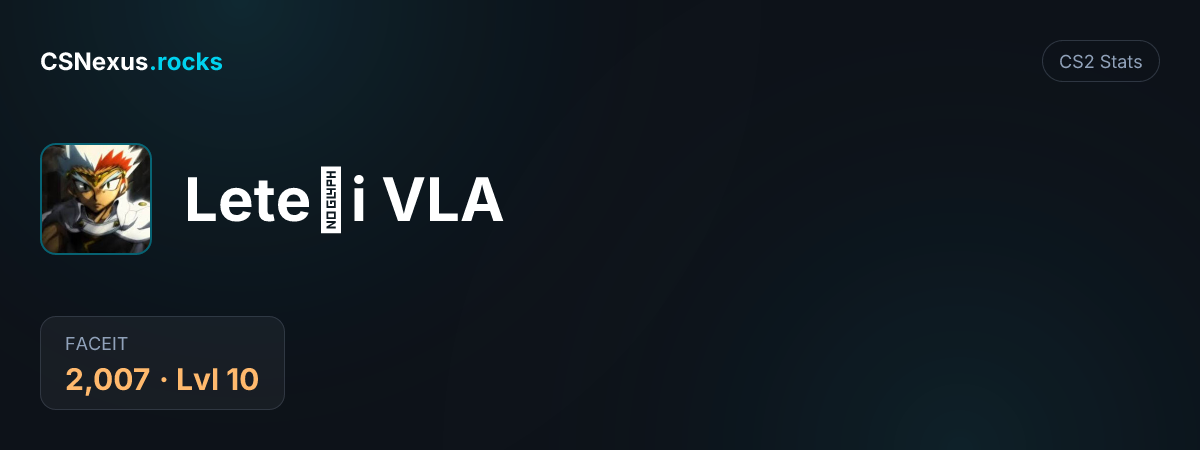 CS2 stats card for Leteći VLA