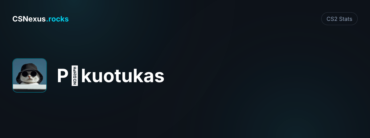 CS2 stats card for Pūkuotukas