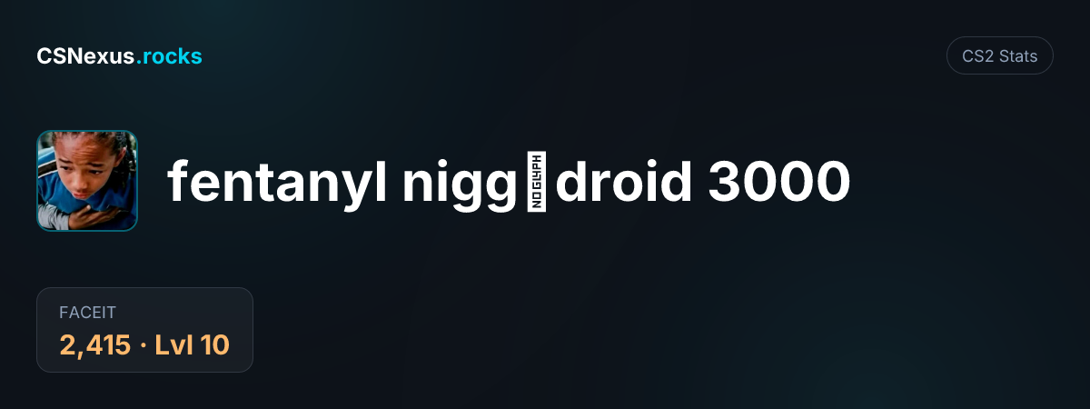 CS2 stats card for fentanyl niggаdroid 3000