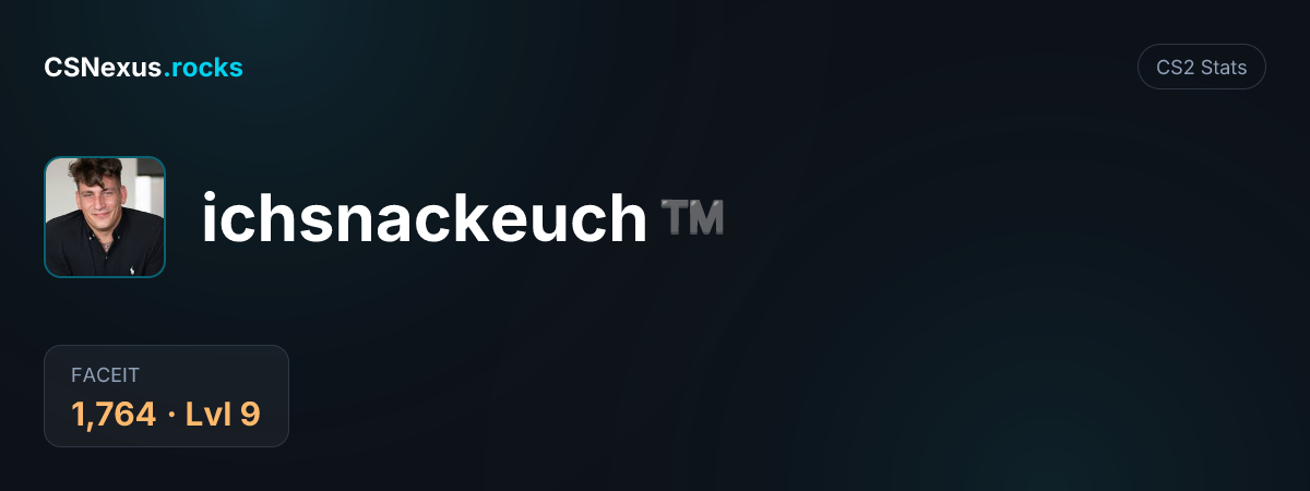 CS2 stats card for ichsnackeuch™
