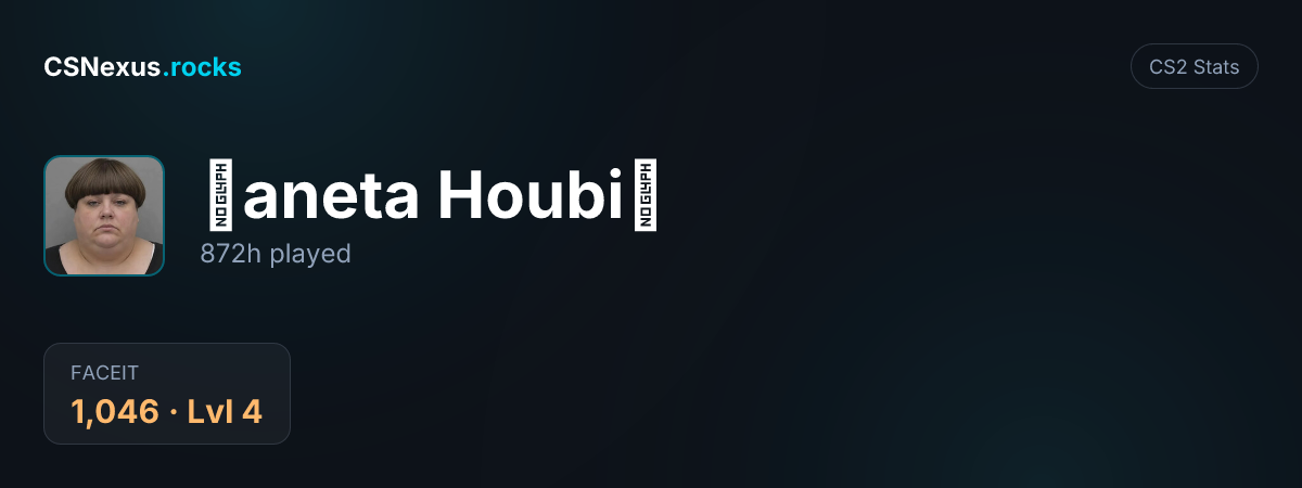 CS2 stats card for Žaneta Houbič