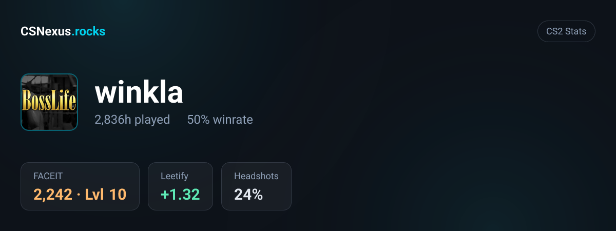 CS2 stats for winkla