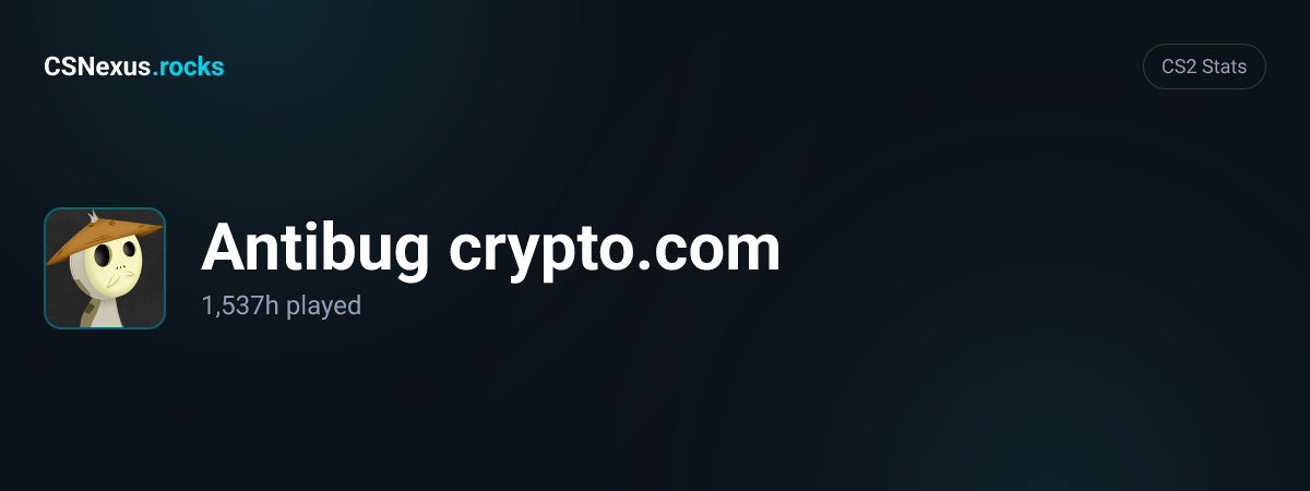 CS2 stats card for Antibug crypto.com