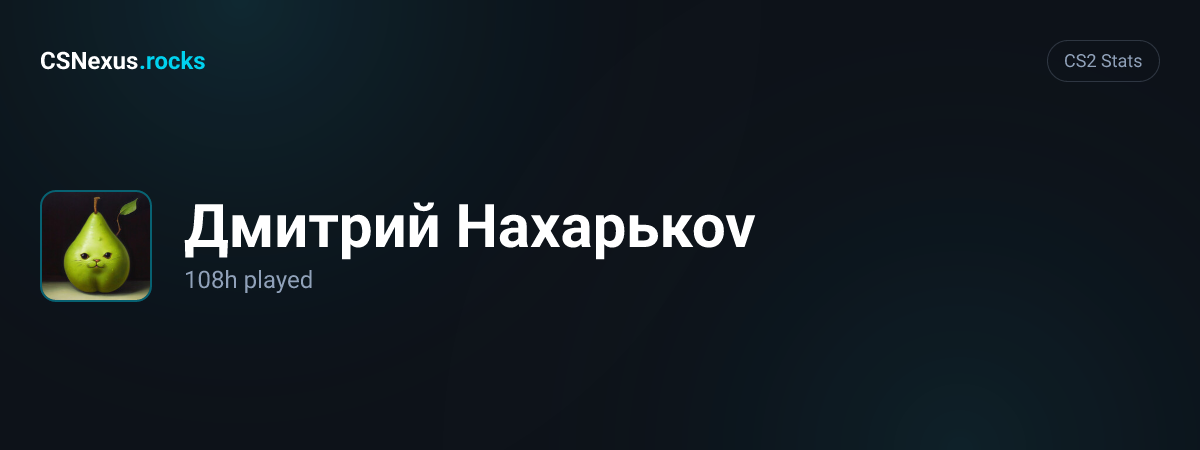 CS2 stats card for Дмитрий Нахарькоv