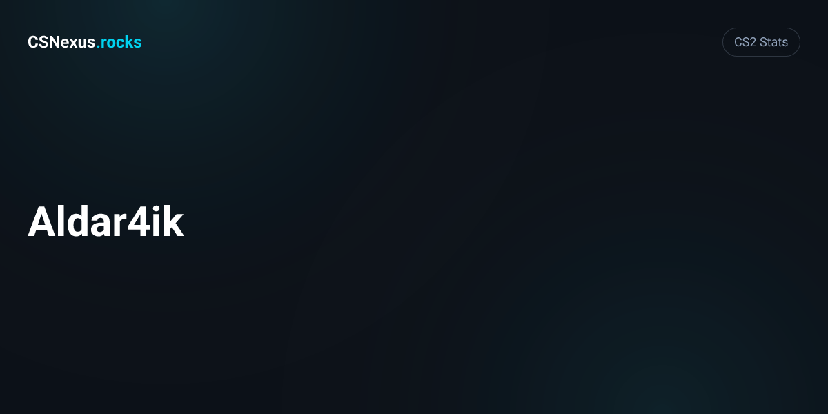 CS2 stats for Aldar4ik)