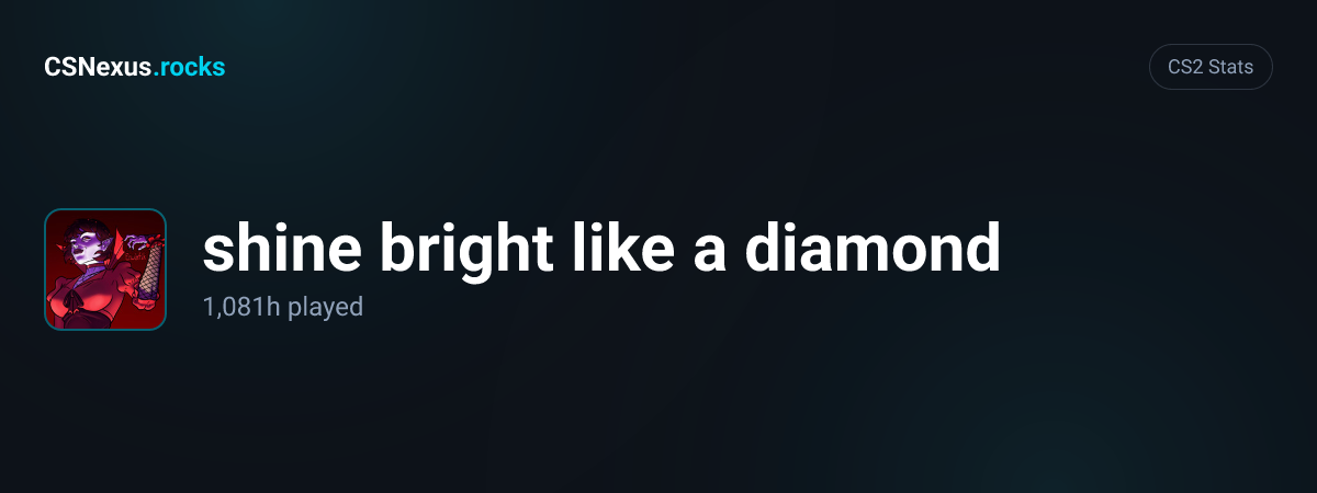CS2 stats card for shine bright like a diamond
