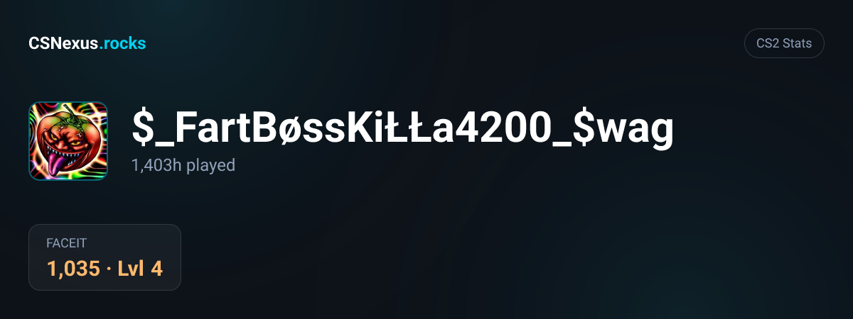 CS2 stats card for $_FartBøssKiŁŁa4200_$wag