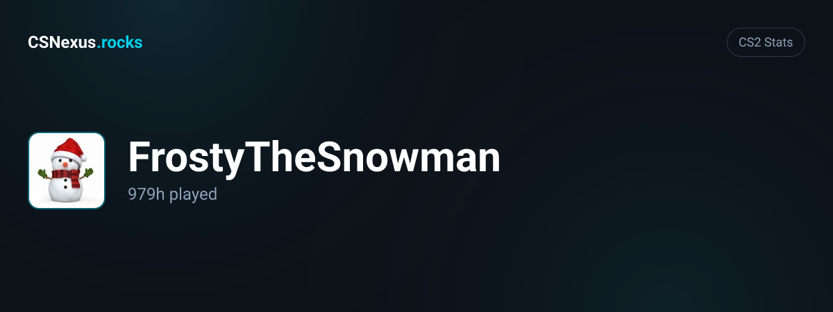 CS2 stats card for FrostyTheSnowman