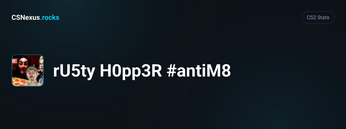 CS2 stats card for rU5ty H0pp3R #antiM8