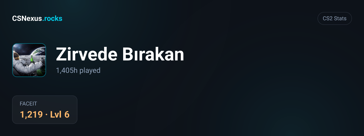 CS2 stats card for Zirvede Bırakan