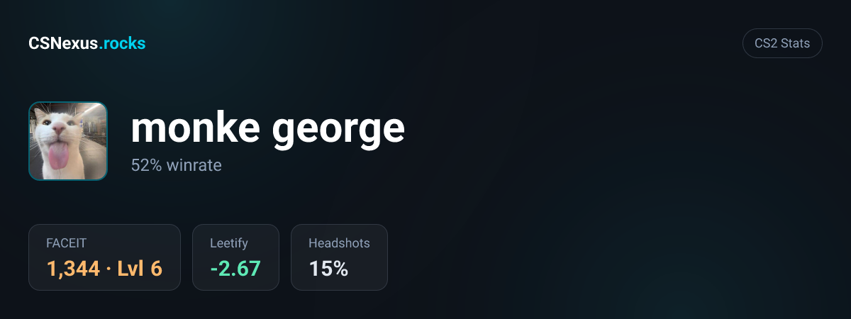 CS2 stats card for monke george