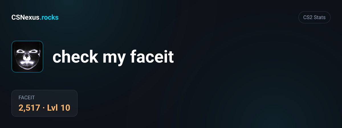 CS2 stats card for check my faceit